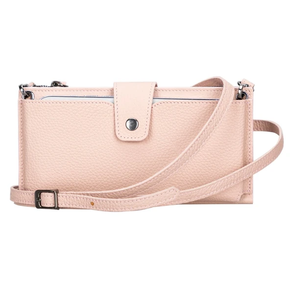 Lozan Strap 6.5 inch Uyumlu Deri Kartlıklı Kılıf ERC5 Pembe ürün görseli 1