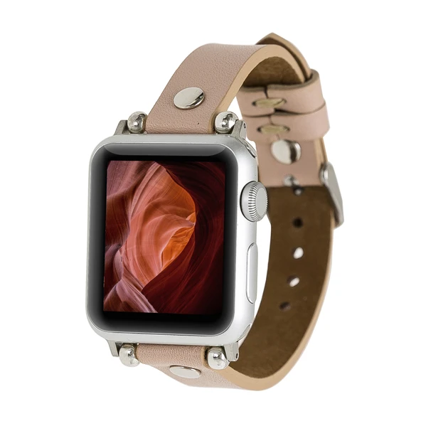Apple Watch Uyumlu Deri Kordon 38-40-41mm ST NU1 Pembe ürün görseli 1