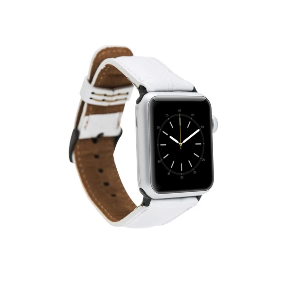 Apple Watch Uyumlu Deri Kordon 42-44-45mm F3 Beyaz ürün görseli 1