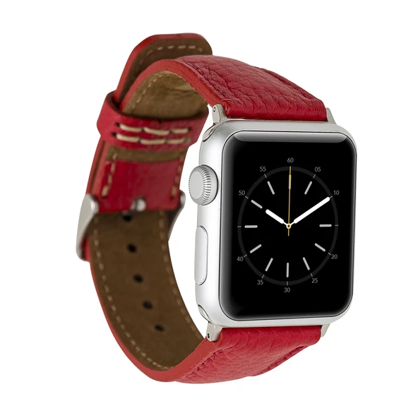 Apple Watch Uyumlu Deri Kordon 42-44-45mm ERC2 Kırmızı ürün görseli 1