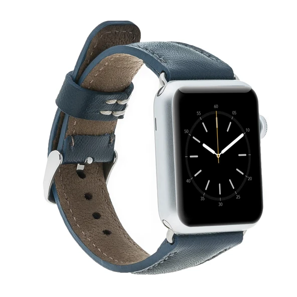 Apple Watch Uyumlu Deri Kordon 38-40-41mm SNB Lacivert ürün görseli 1