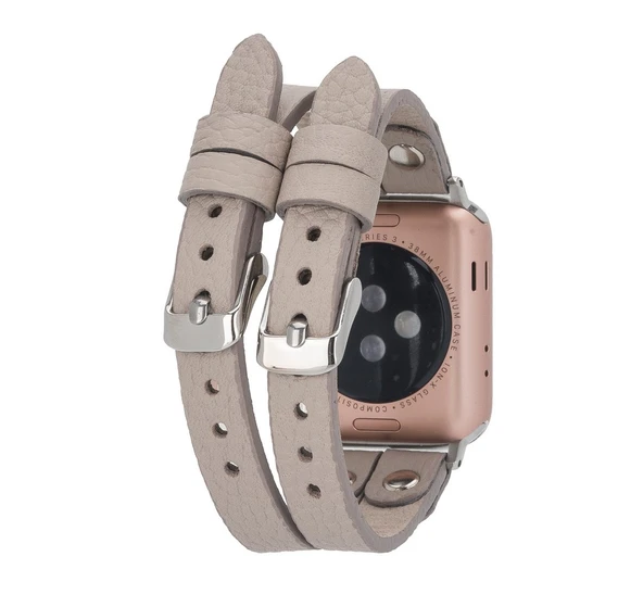 Apple Watch Uyumlu Deri Kordon Ely Double Tour ST ERC3 - Resim 2