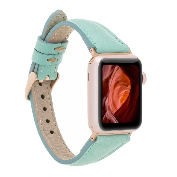Apple Watch Uyumlu Deri Kordon 42-44-45mm Slim BRN7 ürün görseli 1