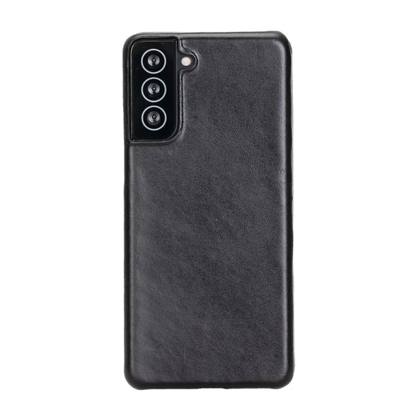 Samsung Galaxy S21 Plus Uyumlu Deri Arka Kapak UJ RST1 Siyah ürün görseli 1