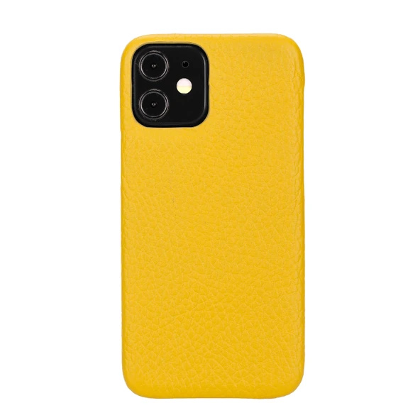 Apple iPhone 12 mini Uyumlu Deri Arka Kapak F360 FL12 Sarı ürün görseli 1