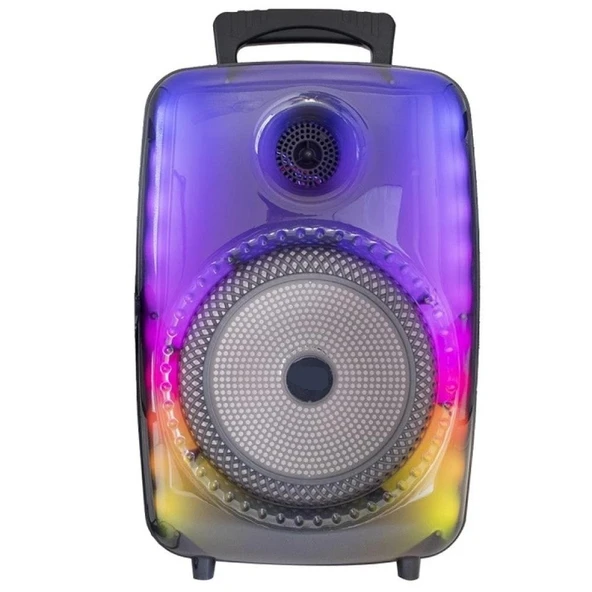 1802 Kablolu Mikrofonlu RGB Ledli Taşınabilir Bluetooth Hoparlör Parti Speaker ürün görseli 1