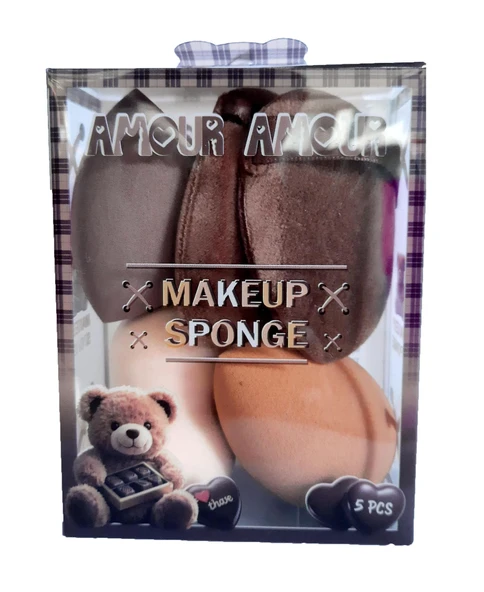 Amor Amor 5li Çikolatalı Sünger Fondöten+ Pudra ürün görseli 1
