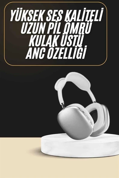 2025 Model Kulak Üstü Kablosuz Bluetooth Kulaklık Gürültü Azalta Uzun Pil ürün görseli 1