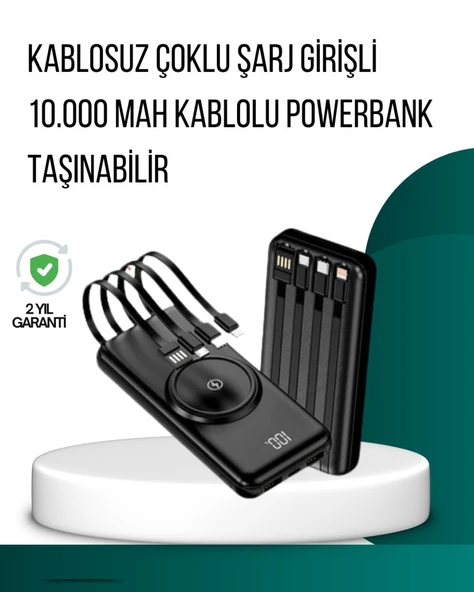 Kompakt Tasarım, Güçlü Performans – 10000mAh Kablosuz Powerbank ürün görseli 1