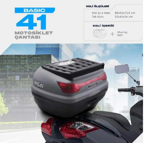 WOGEN 41 LİTRE BASİC MOTOSİKLET ÇANTASI - NARDO GRİ- 1405 003 ürün görseli 1