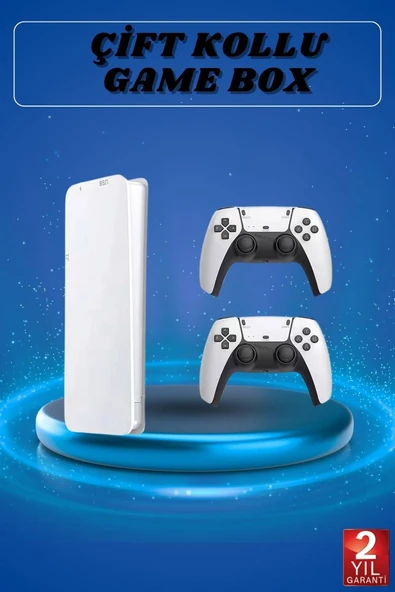 3D Çift Oyun Kollu 4K HD Ekran Nostaljik 20.000 Oyunlu Beyaz Game Box ürün görseli 1