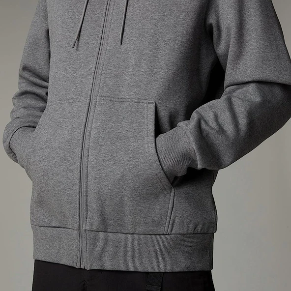 M SIMPLE DOME FULL ZIP HOODIE GREY GREY M - Resim 4