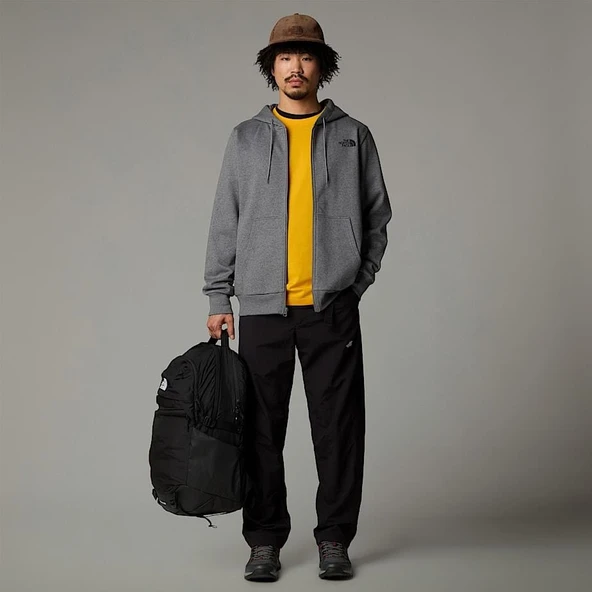 M SIMPLE DOME FULL ZIP HOODIE GREY GREY S - Resim 5