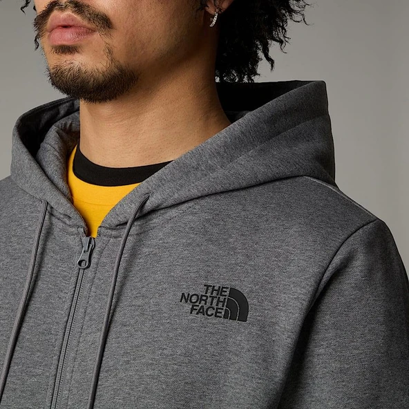 M SIMPLE DOME FULL ZIP HOODIE GREY GREY S - Resim 3