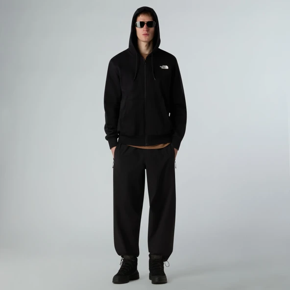 M SIMPLE DOME FULL ZIP HOODIE Black Black L - Resim 3