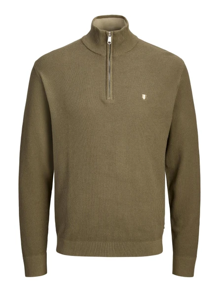 JPRBLUREX KNIT HALF ZIP LN Stone Gray Stone Gray M ürün görseli 1