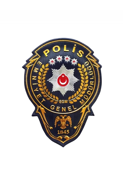Polis EGM Müdür 3D Arması Plastik TPU, 2025 Yeni Tip, Bir Çift Cırtlı, Standart Ölçü, 1.sınIF ürün görseli 1