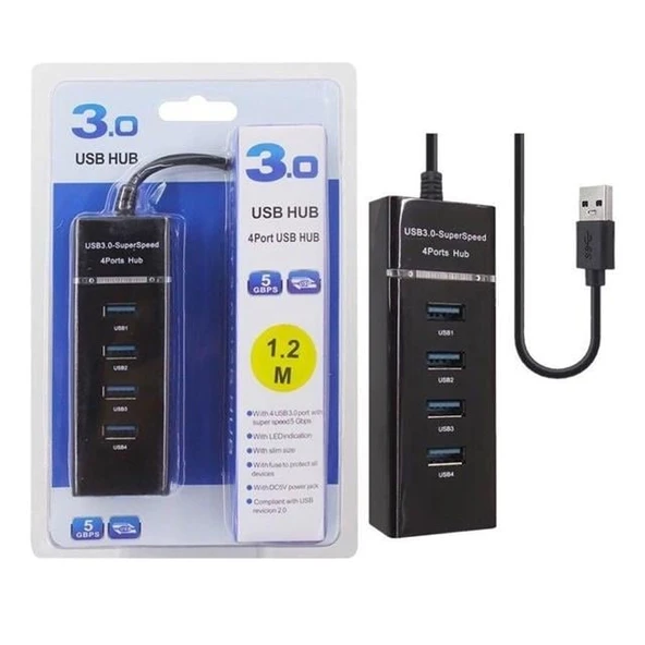 Fully S-802G 4 Port USB 2.0 Hub Çoklayıcı (30Cm Kablolu) ürün görseli 1
