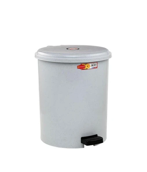 Omnipazar SY-4232 Gri Pedallı Yuvarlak Çöp Kovası İç Kovalı 25 Litre ürün görseli 1