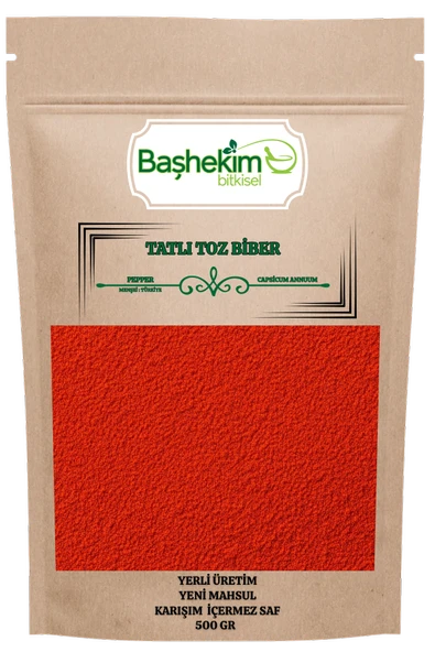 Tatlı Toz Biber Yerli Üretim Karışımsız Saf Yeni Mahsul Gurme Kalite 500 Gr ürün görseli 1