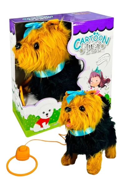 Seçtim Aldım Pelüş Ft-b267 Tasmalı Yürüyen Mavi Fiyonklu Köpek 24m ürün görseli 1