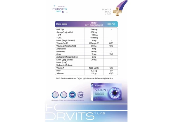 Forvits Lab Vision 30 Kapsül - Resim 3