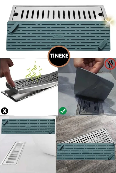 GRİ Renk Uzun Model Kötü Koku Önleyici Silikon Mat Banyo Mutfak Lavabo Balkon Gider Tıpası Kapağı ürün görseli 1