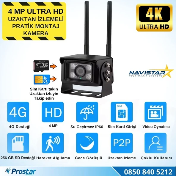 Uzaktan izlemeli 4 MP Ultra HD 4G Sim kart girişli Tak kullan Profesyonel Kamera ürün görseli 1