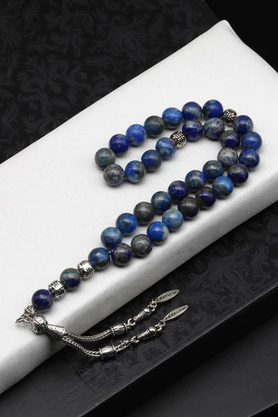 Lapis Lazuli Doğal Taş Tesbih 8 mm Küre Kesim ürün görseli 1