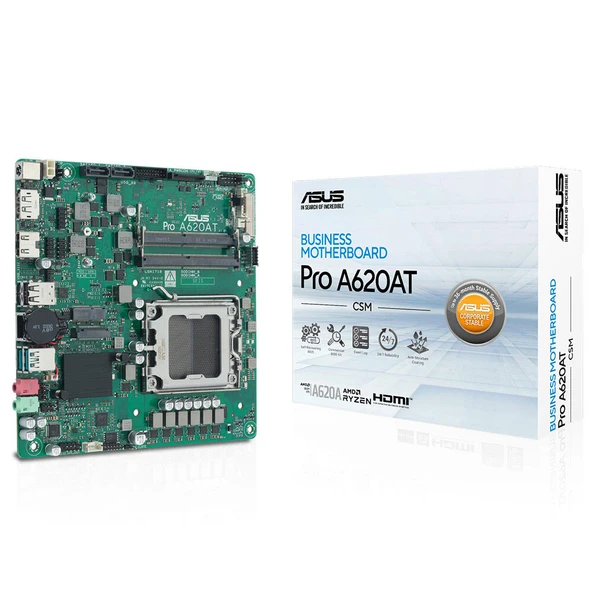 ASUS MB PRO A620AT-CSM AMD A620 AM5 DDR5 6400 DP HDMI M2 USB3.2 Thin Mini ITX LVDS Baglanti, ASUS MB Control Center Express Lisansi ürün görseli 1