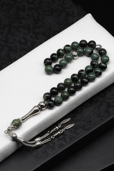 Kanbaba Jasper Doğal Taş Tesbih 8 mm Küre Kesim ürün görseli 1