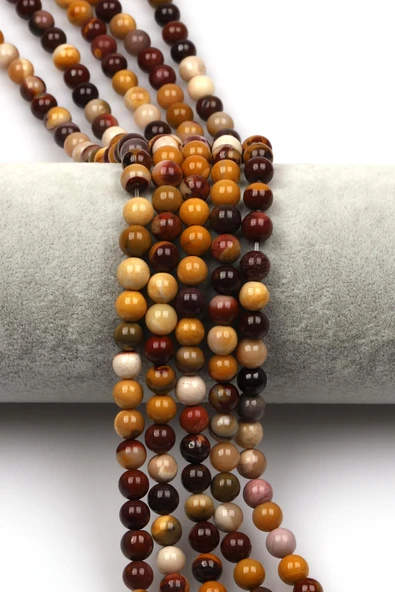 Mookaite Jasper Doğal Taş Dizi 6 mm Küre Kesim ürün görseli 1