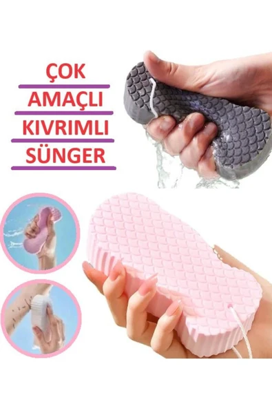 İB GLOBAL Sünger Çok Amaçlı Sihirli Peeling Süngeri Bebek Banyo Süngeri Duş Lifi Kıvrımlı Sünger Yumuşak Lif ürün görseli 1