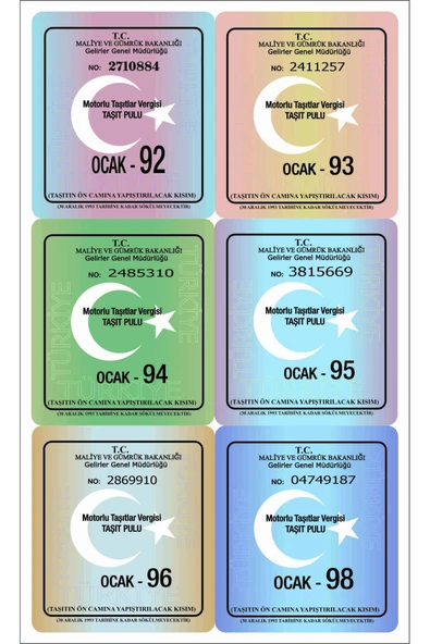 İB GLOBAL Ön Cam Vergi Pulu Nostalji Sticker ürün görseli 1
