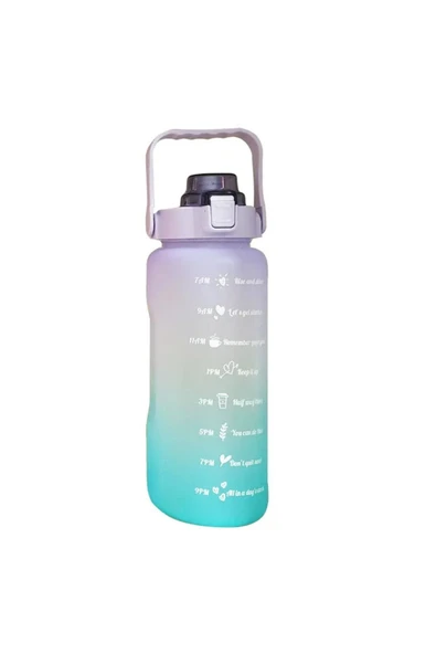 İB GLOBAL Motivasyonel Su Matarası Su Şişesi Suluk 2 Litre Tritan Spor Salonu Su Şişesi Bpa Içermez Suluk ürün görseli 1
