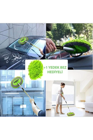 İB GLOBAL Araba Yıkama Fırçası Paspas Temizleme Aleti UzunSaplı Yıkama Mikrofiber Boyaya Zarar Vermez Çiziksiz ürün görseli 1