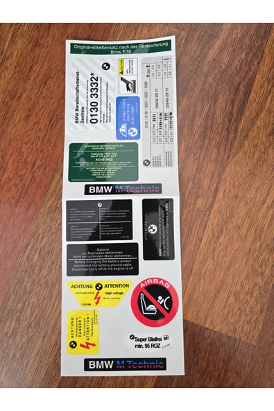 İB GLOBAL BMW E36 ORJİNAL ETİKET TAKIMI E36 E 36 ETİKET ürün görseli 1