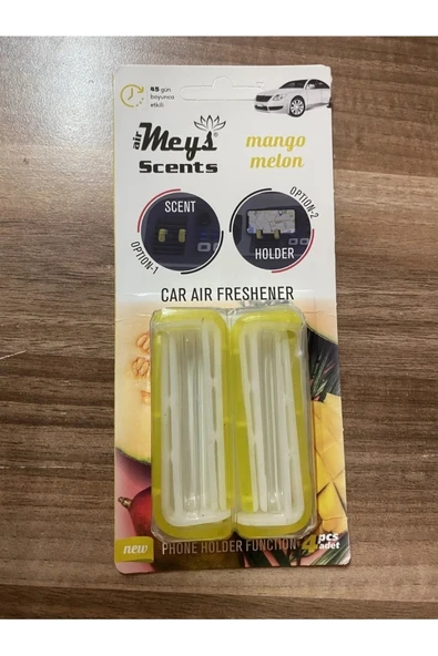 İB GLOBAL Mango Melon Kokulu Araba Kalorifer Petek Kokusu Clips (1 Paket-4 Adet) ürün görseli 1