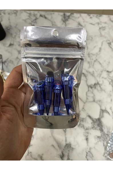 İB GLOBAL Oto Araba Sibop Kapağı Seti Metal Görünümlü Sivri 4'lü Set Mavi ürün görseli 1