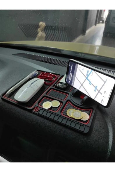İB GLOBAL Kemboss Araç Içi Torpido Kaydırmaz Ped Telefon Tutucu Numaratör Organizer Torpido Organizer ürün görseli 1