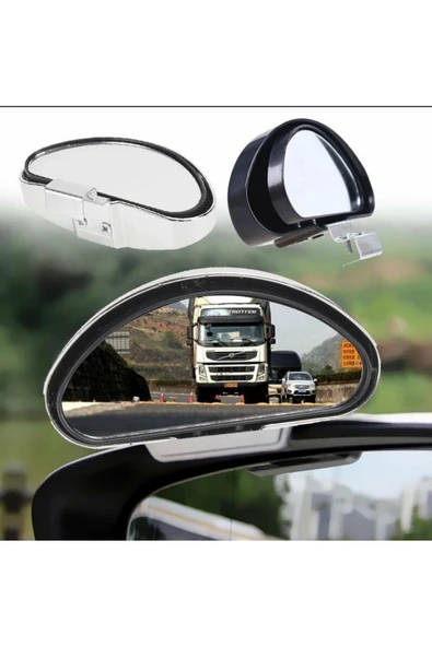 İB GLOBAL Oto Araç Araba Ayna Ek Kör Nokta Aynası Eğitmen Aynası KROM OVAL(10x4 CM) ürün görseli 1