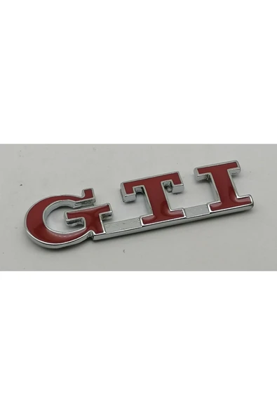 İB GLOBAL Volkswagen Gti Logo Bagaj Çamurluk Yazısı Krom Metal Malzeme 3m 3d Amblem Arma Kırmızı ürün görseli 1