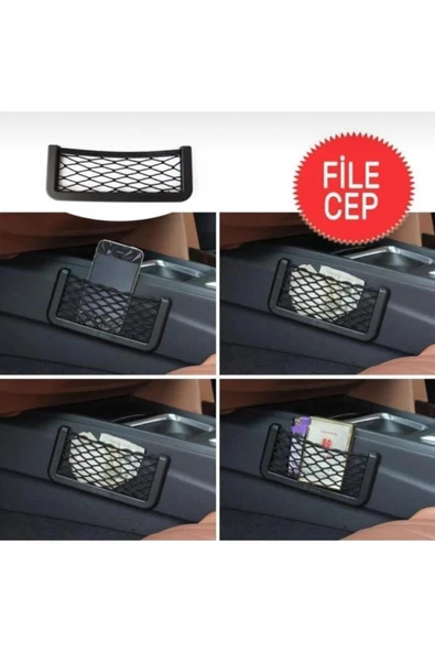 İB GLOBAL Oto Cep Telefonu Ve Malzeme Filesi Araç Içi Fileli Ceplik Malzeme Filesi ürün görseli 1