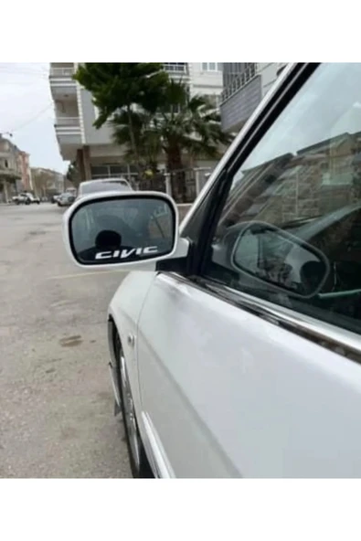İB GLOBAL Honda Cıvıc Ayna Yazısı Beyaz 2 Adet ürün görseli 1