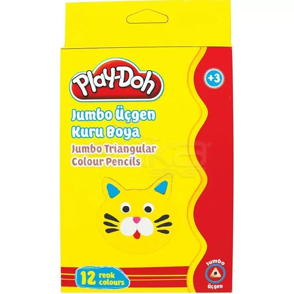 Play-Doh 12 Renk Jumbo Üçgen Kuru Boya KU008 ürün görseli 1