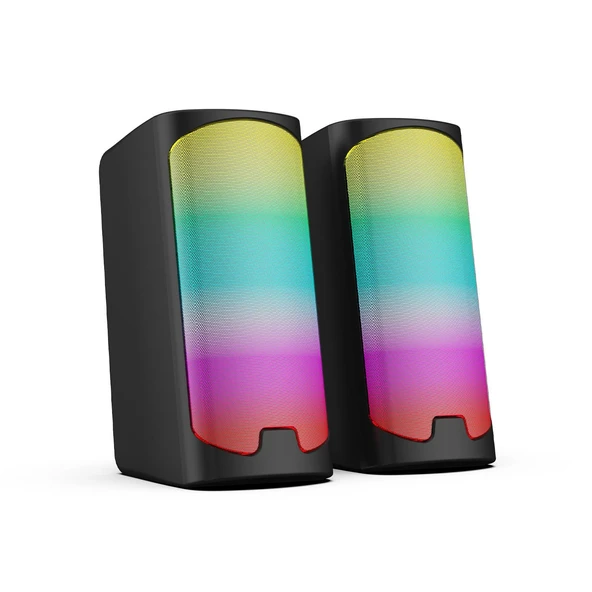 Polosmart PGS403 Kablolu Rainbow Led Aydınlatmalı Gaming Hoparlör Speaker Siyah ürün görseli 1