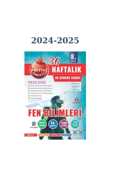 Nartest Yayınları 8. Sınıf Haftalık Fen Bilimleri Denemeleri (Prestij Serisi)2025 ürün görseli 1