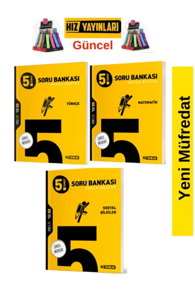 Hız ve Renk Yayınları Hız 5.Sınıf Yeni Müfredat Matematik -Türkçe-Sosyal-Soru Bankası Seti+Kalemlik ürün görseli 1