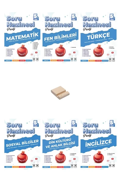 Nartest Yayınları 5. Sınıf Prestij Tüm Dersler Soru Hazinesi 6lı Set + Telefon Tutucu ürün görseli 1