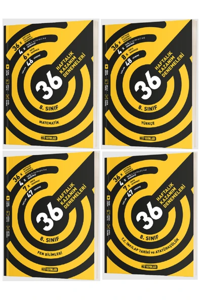 Evrensel İletişim Yayınları 8.Sınıf Hız Yayınları Matematik + Türkçe + İnkılap Tari 36 Haftalık Kazanım Denemeleri / 4 KİTAP SET ürün görseli 1